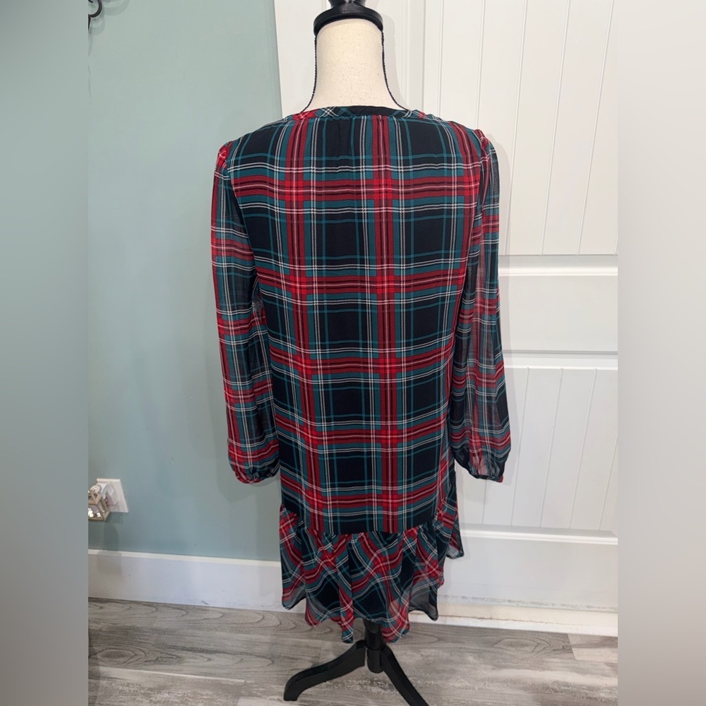 Draper James Plaid Drop waist ruffle shift dress size small - Picture 8 of 10